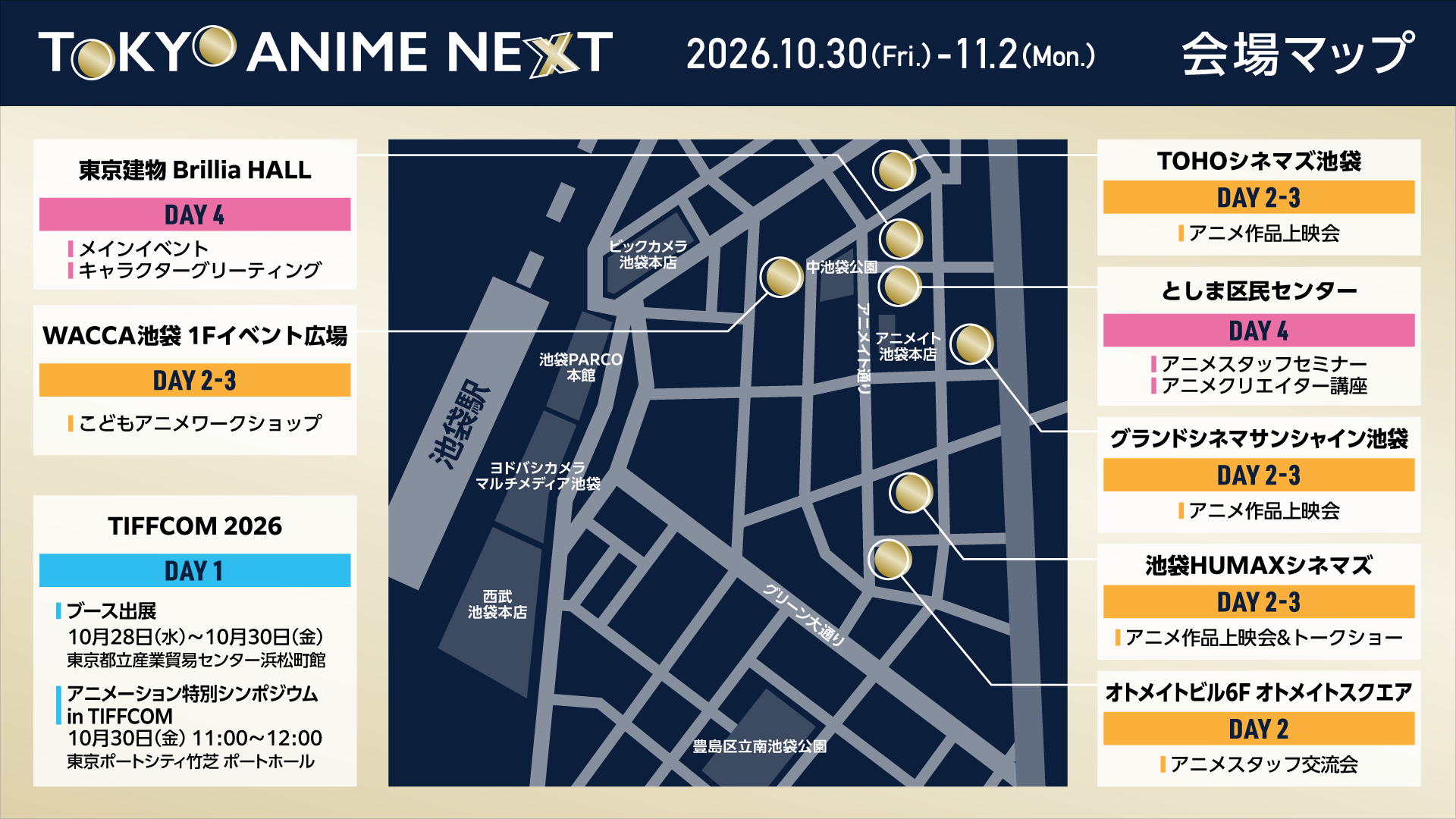 TOKYO ANIME NEXT 会場マップ